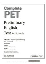 Preliminary English test for schools